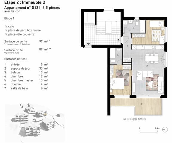 738 – Appartement 3.5 pièces –  690000CHF – 97m²