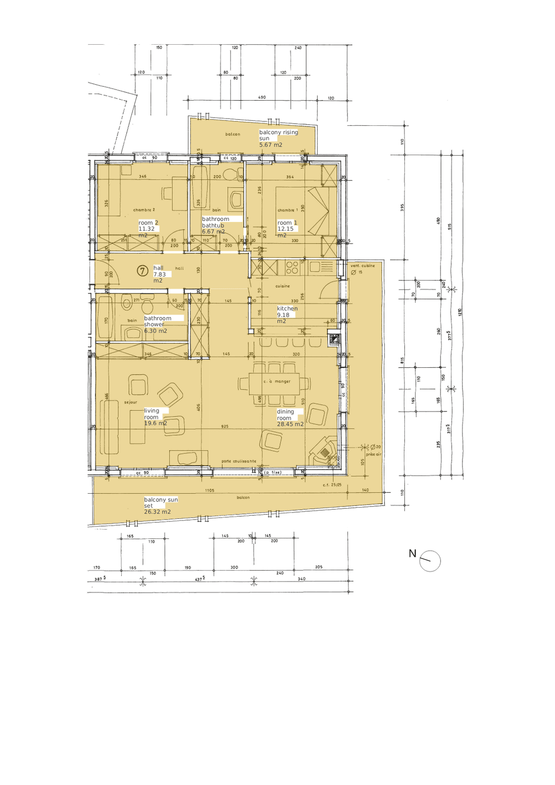 1575 – Appartement – 3.5 pièces  118 m²