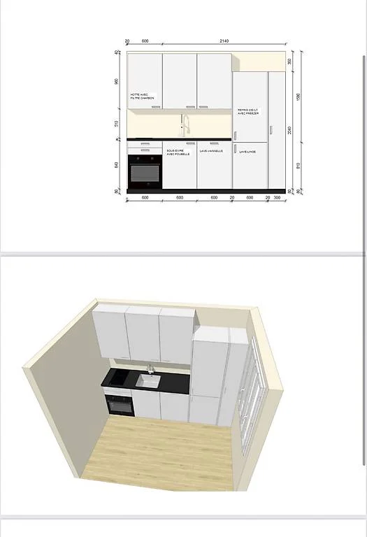 1401 – Appartement -1.5pièces –  990CHF – 25 m²